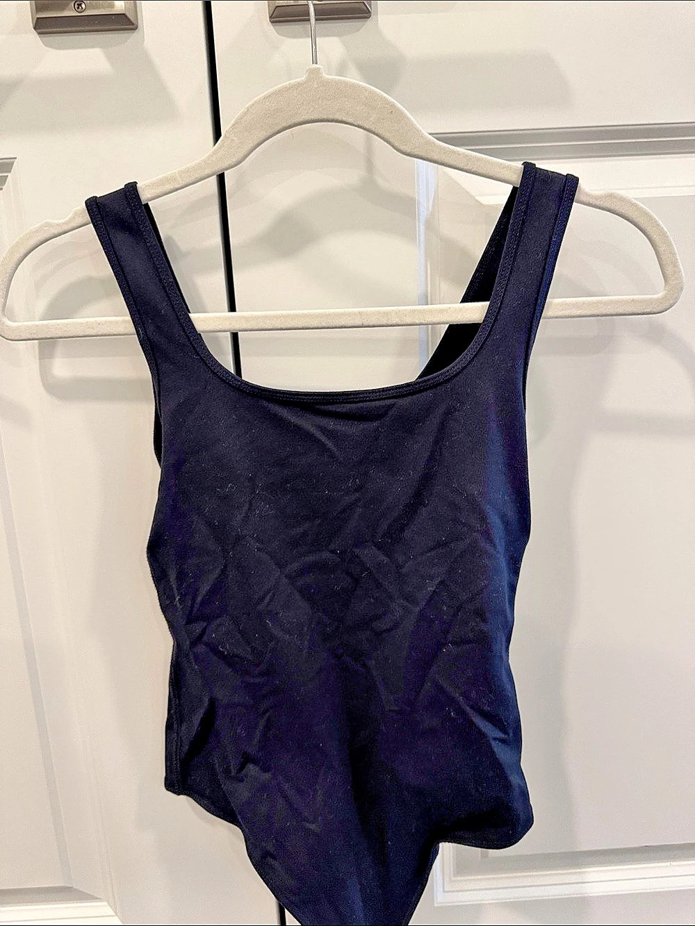 Abercrombie & Fitch Soft A&F Collection Scoop Neck Bodysuit Black One-Piece
